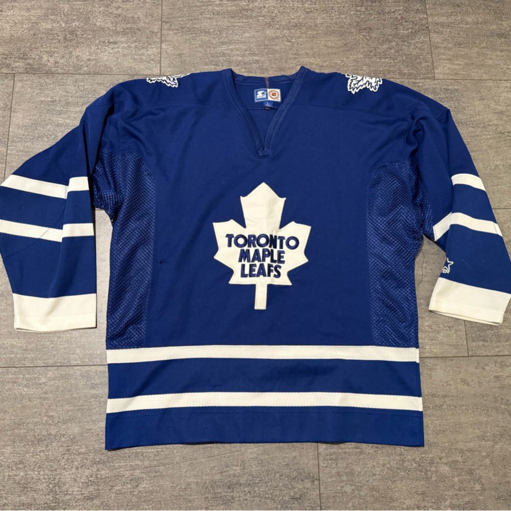 STARTER Blue and White Toronto Maple Leafs Jersey